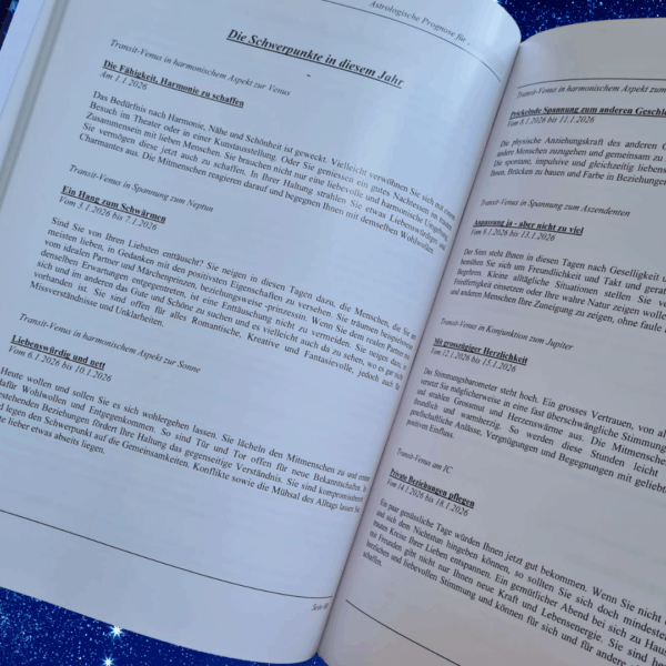 Beispiel persönliches Jahreshoroskop innen