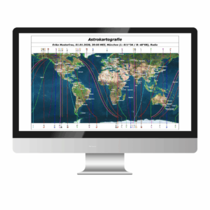 Beispiel für eine persönliche Astrokarte mit der Astrokartographie