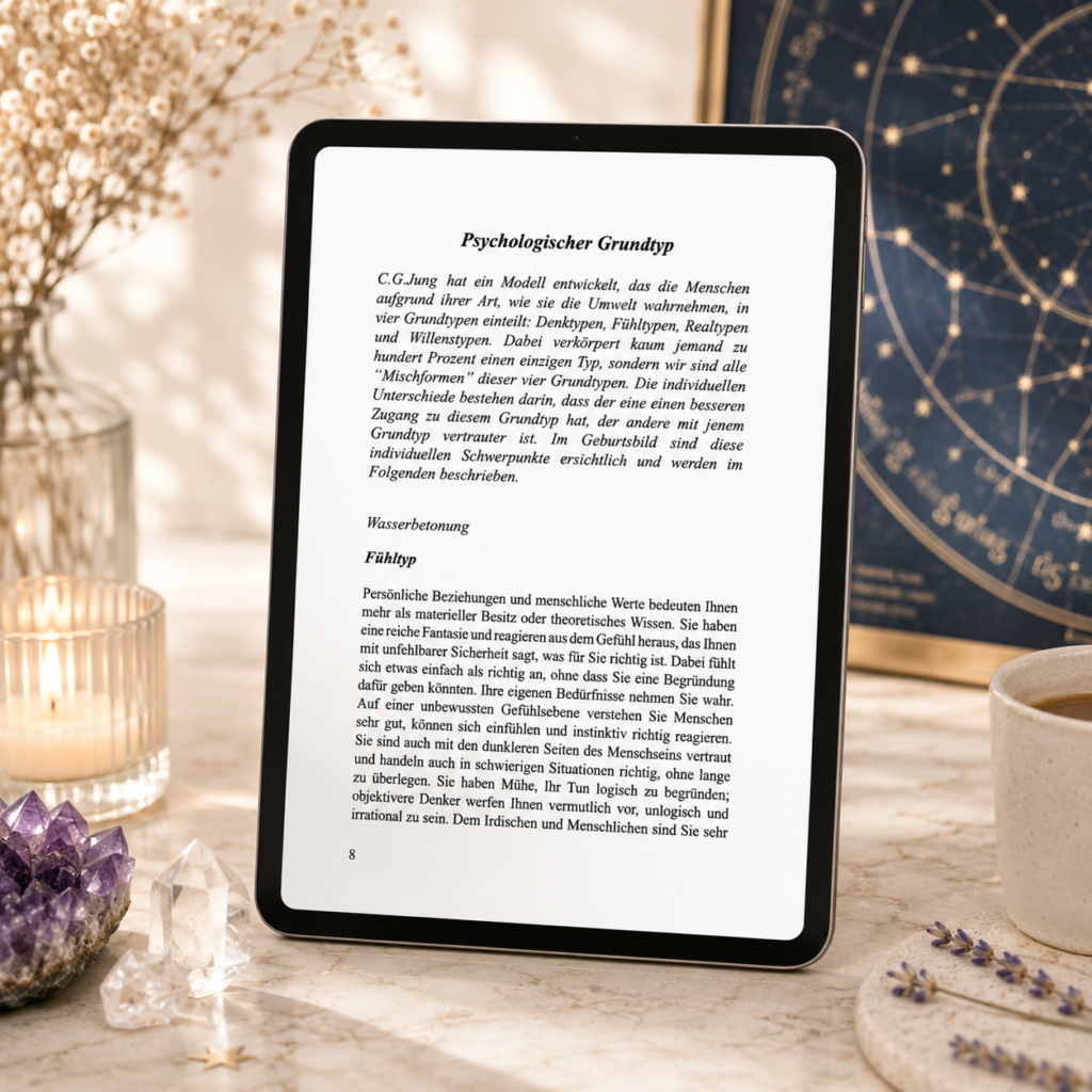 Persönliches Horoskop detailliert als E-Book